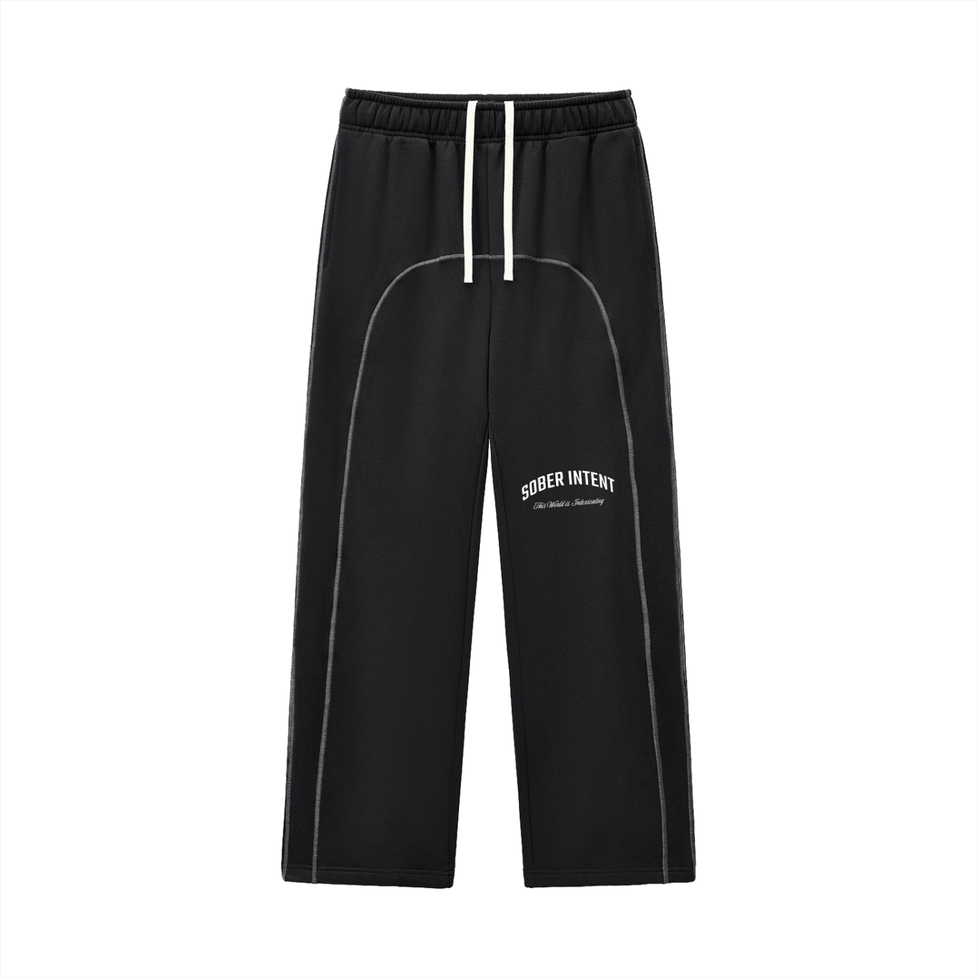"SOBER INTENT" CONTRAST STITCH SWEATPANTS