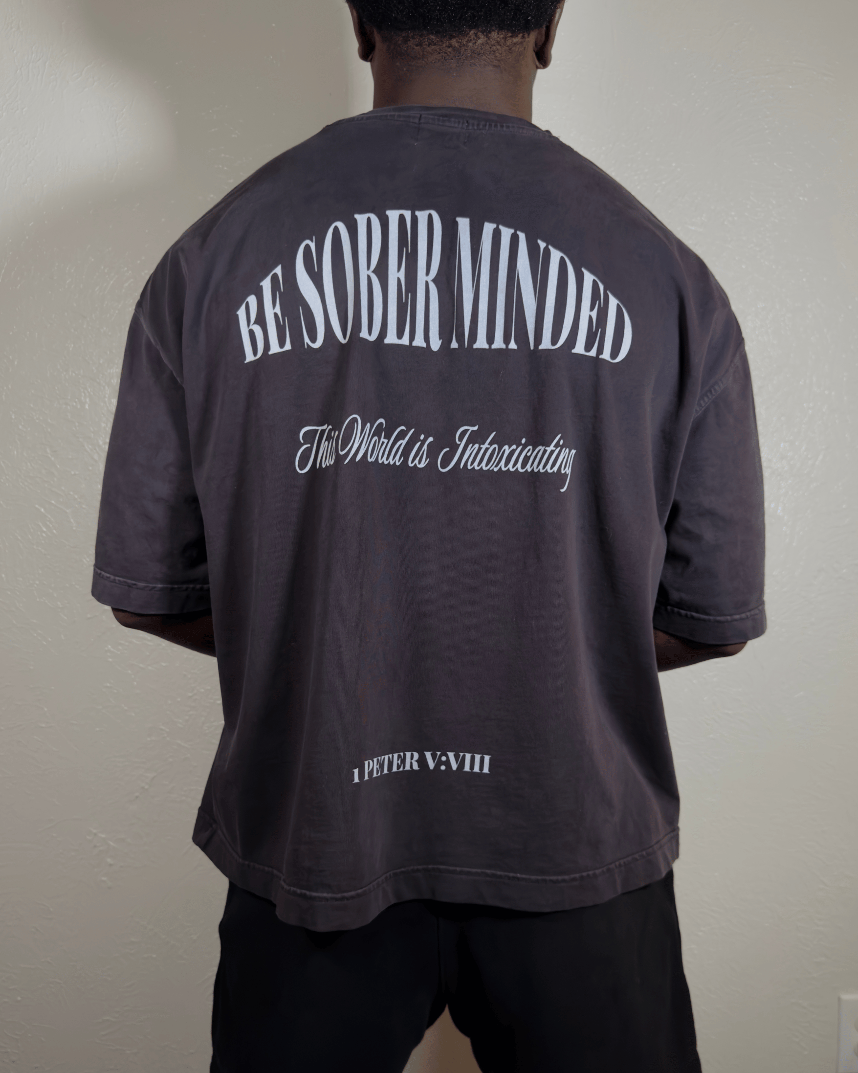 "BE SOBER MINDED" VINTAGE WASHED BOXY TEE